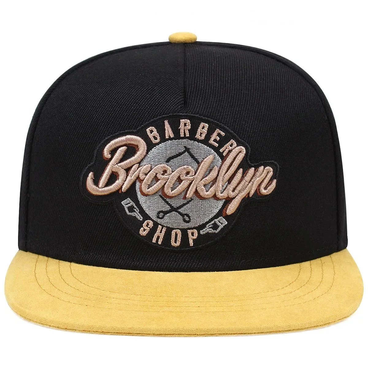 Brooklyn NYC Script Snapback Cap Red and Tan - 7