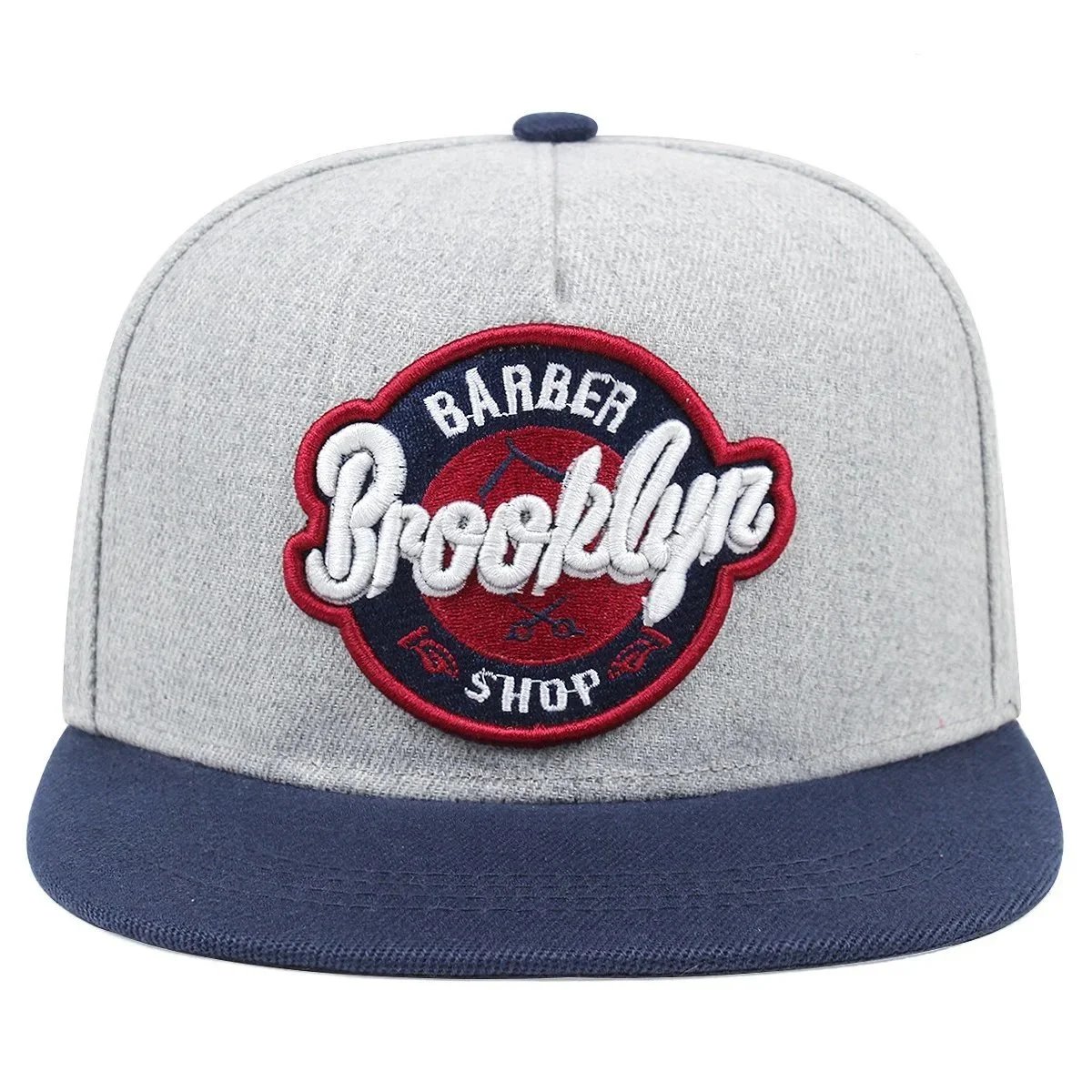 Brooklyn NYC Script Snapback Cap Red and Tan - 19