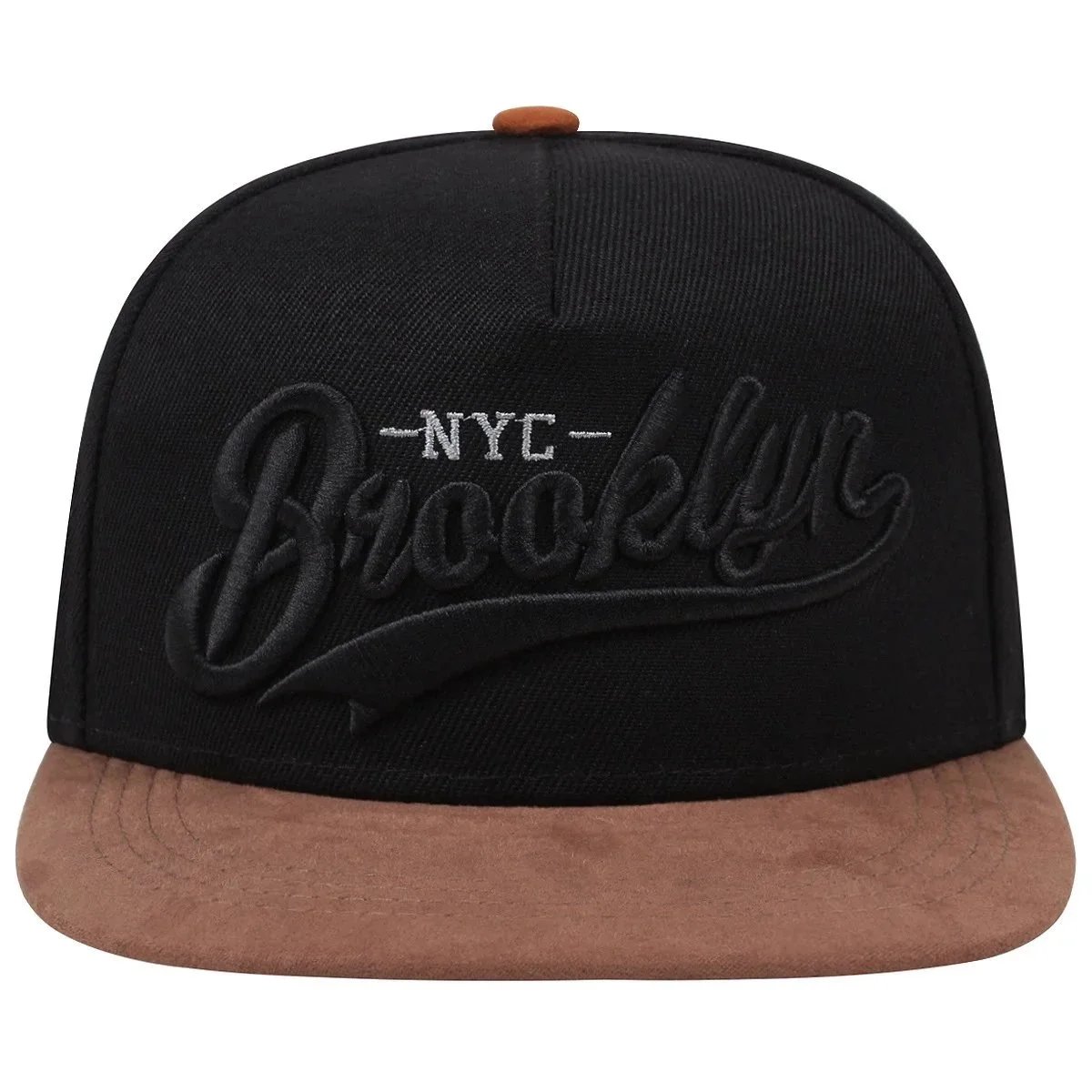 Brooklyn NYC Script Snapback Cap Red and Tan - 24