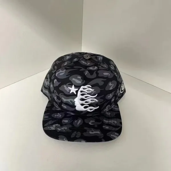 Design Embroidered Star Flame Cap Brown Baseball Cap - 43