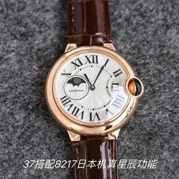 Cartier Ballon Bleu de Cartier Moonphase Rose Gold Diamond Watch - 5