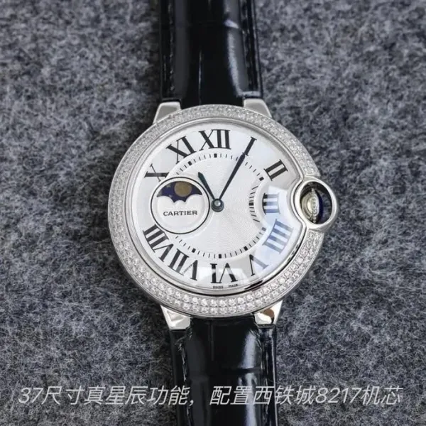 Cartier Ballon Bleu de Cartier Moonphase Rose Gold Diamond Watch - 11