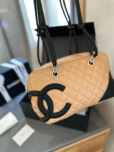 Chanel Mini Flap Bag with Top Handle in Beige Quilted Lambskin - 12