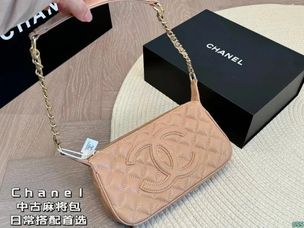 Chanel Mini Flap Bag with Top Handle in Beige Quilted Lambskin - 20