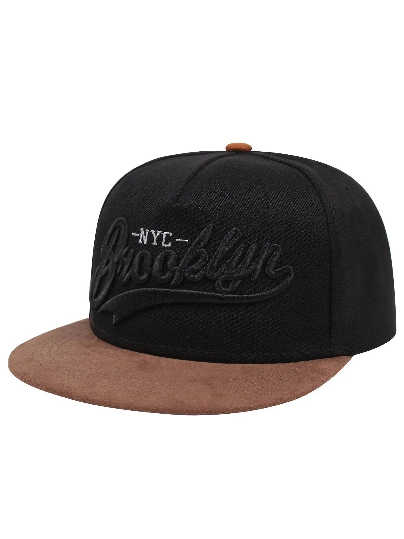 Brooklyn NYC Script Snapback Cap Red and Tan - 23