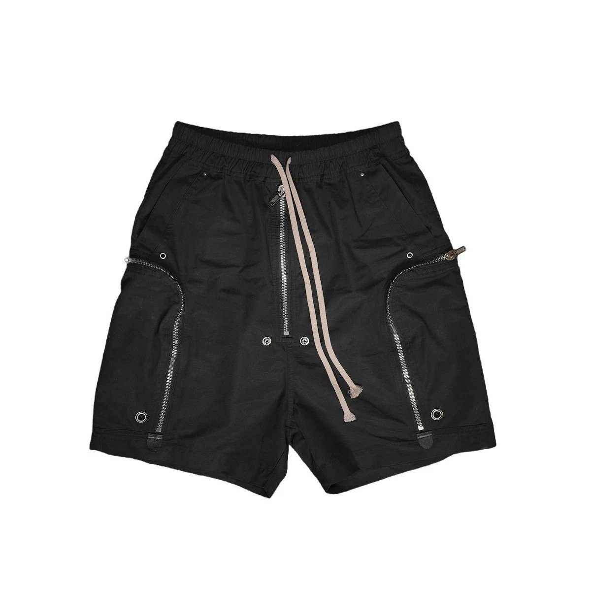 2026RO style zipper workwear, dark style men's avant-garde design, five point shorts, new black pocket shell pants