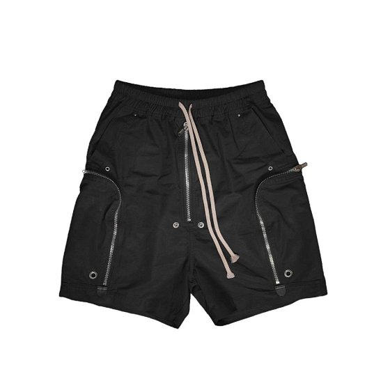 2026RO style zipper workwear, dark style men's avant-garde design, five point shorts, new black pocket shell pants