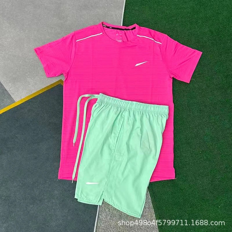Crystal stripe rose red+D218 light green