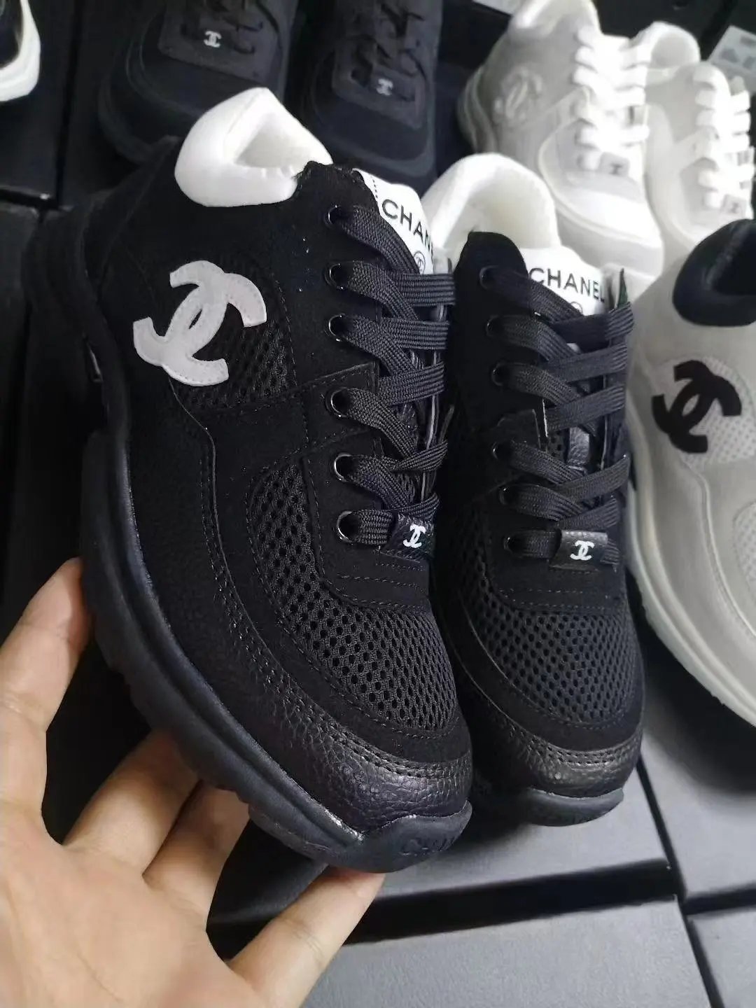 Chanel Low-Top Sneakers with Large Side CC Logo