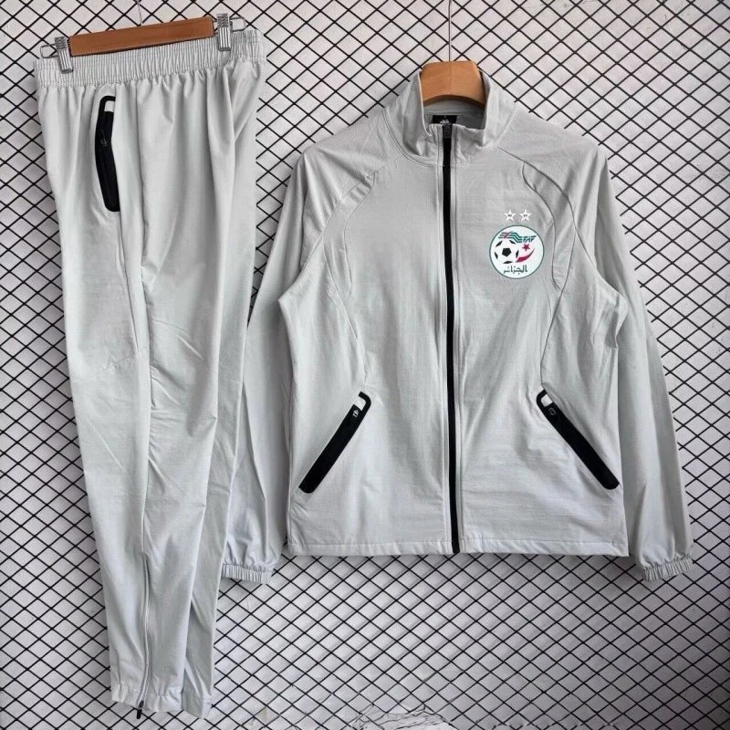 Men's Zip-Up Soccer Tracksuit Set with Crest Logos