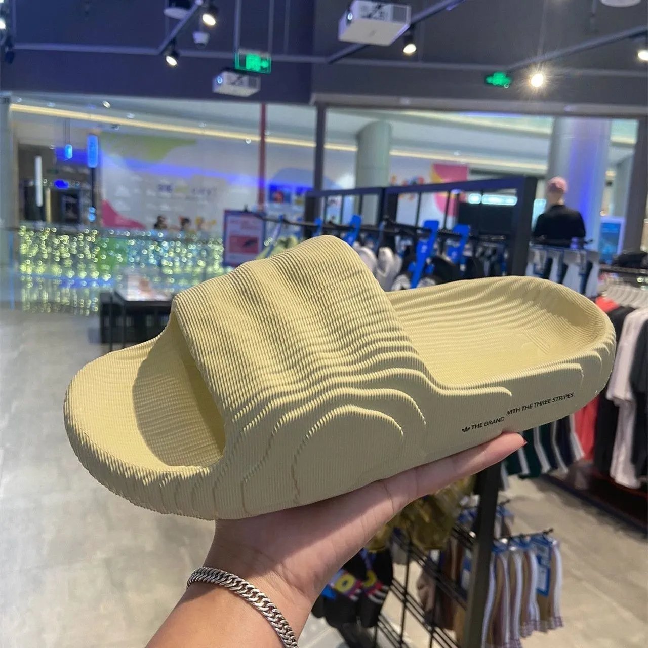 adidas Ribbed Textured Sport Slide Sandal