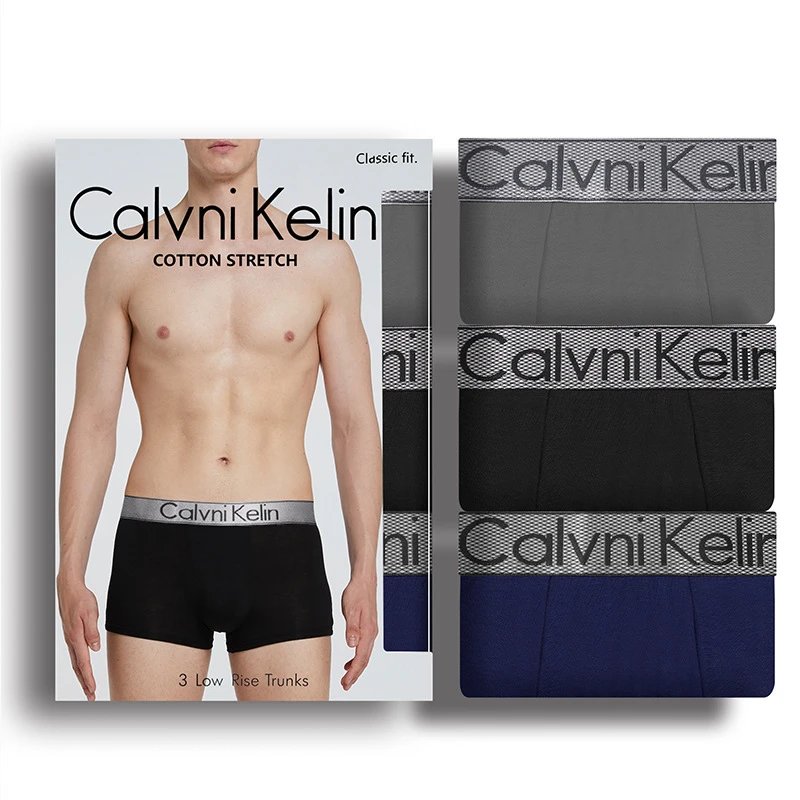 Calvin Klein Men Cotton Stretch Low Rise Trunks 3-Pack