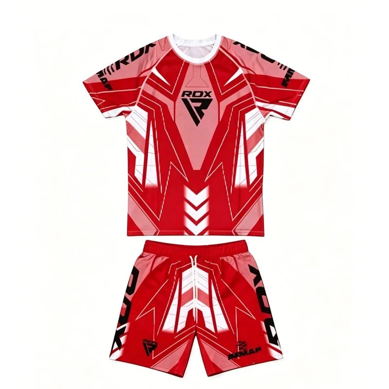 RDX Men's MMA Rash Guard and Shorts Fight Kit Set