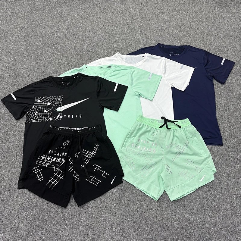 Nike Running Division Grid Map Graphic T-Shirt and Shorts Set