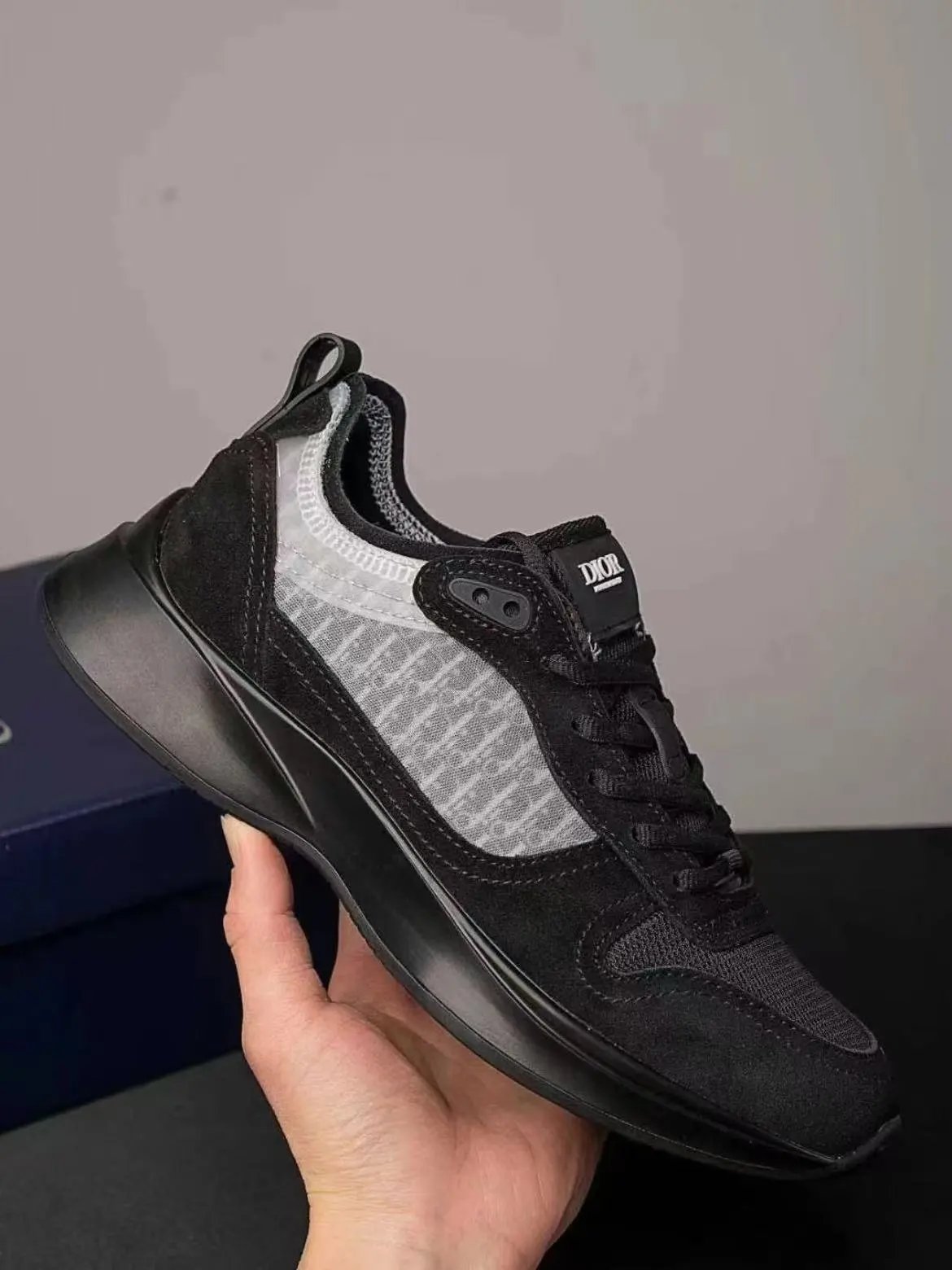 Dior B25 Low-Top Sneaker with Oblique Mesh and Suede Overlays