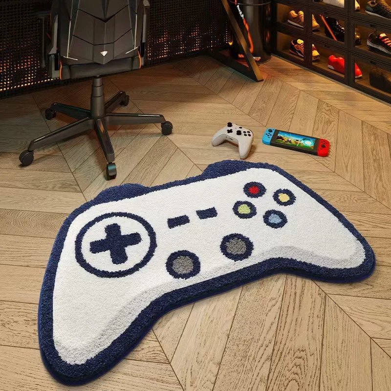 Plush Novelty Area Rug Shaped Like Video Game Controller
