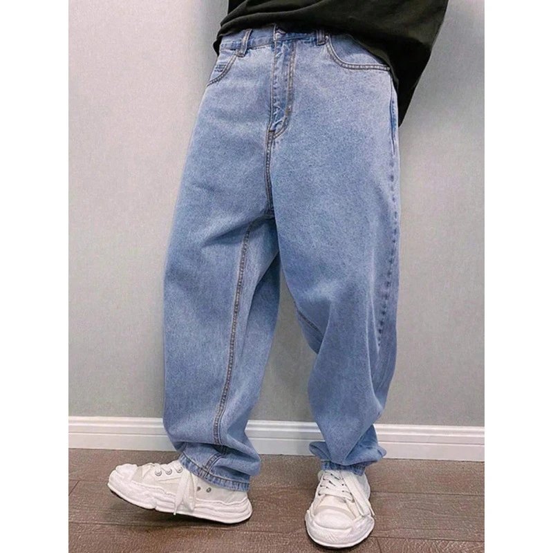 Men's Wide Leg Relaxed Fit Denim Jeans