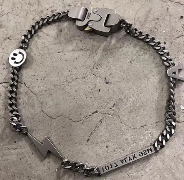 1017 ALYX 9SM Silver Tone Rollercoaster Buckle Chain Bracelet
