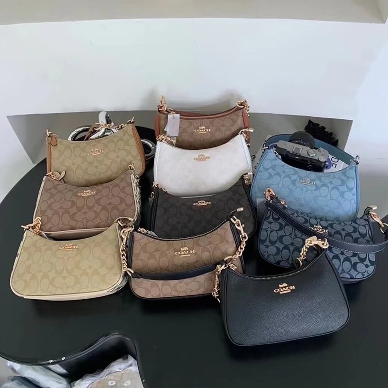 Coach Signature Canvas Shoulder Bag with Chain Strap