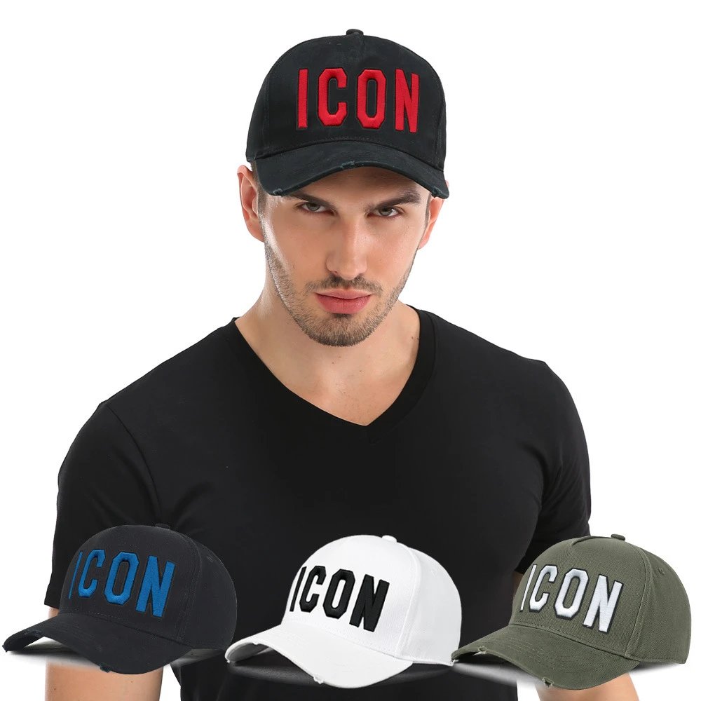 DSQUARED2 Icon Distressed Cotton Baseball Cap