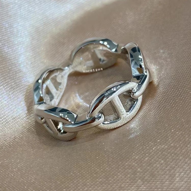 Herm&egrave;s Chaine d'Ancre Pav&eacute; Ring