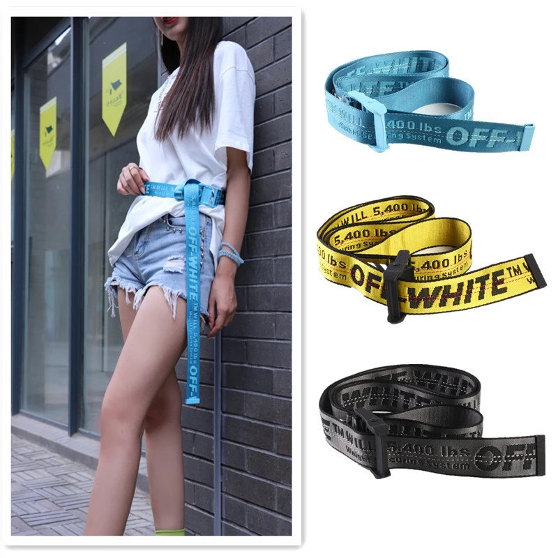 Off-White Industrial Webbing Belt with Plastic Buckle