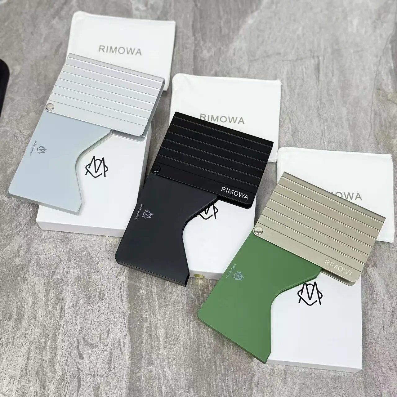 Rimowa Aluminum Grooved Card Holder Wallet
