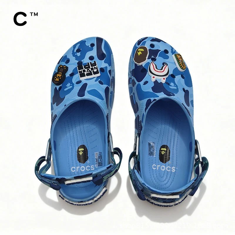Crocs Classic Clog with Ape Head Camouflage Print and Charms