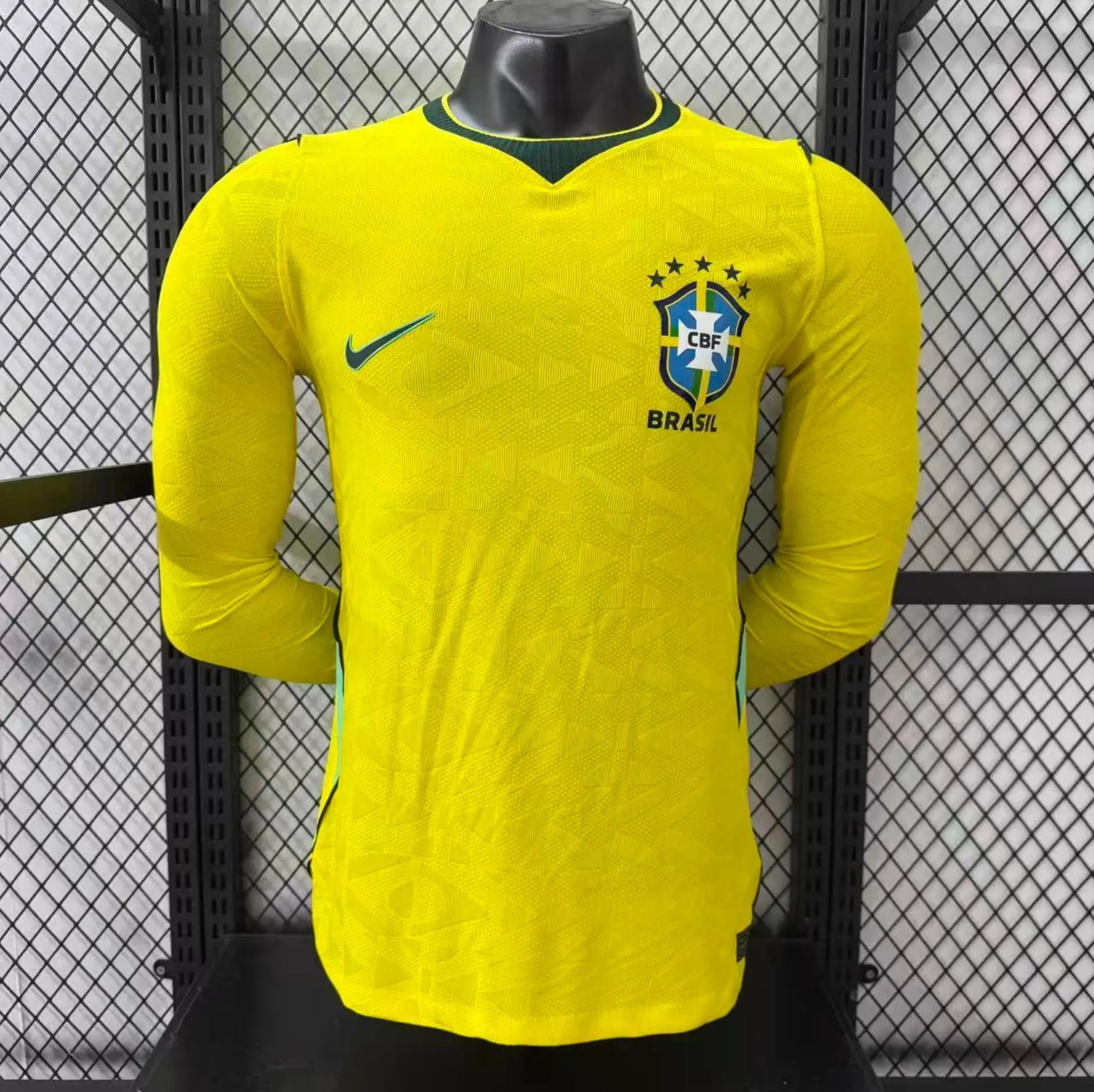 Nike Brazil National Team Long Sleeve Soccer Jersey Yellow
