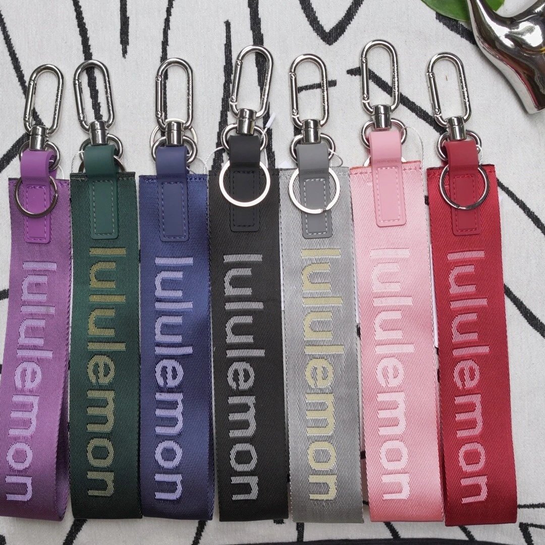 Lululemon Logo Webbing Keychain with Carabiner Clip