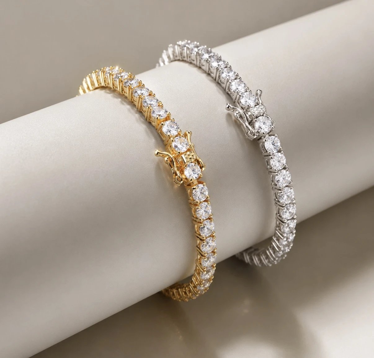Classic Round Cut Tennis Bracelet with Box Clasp