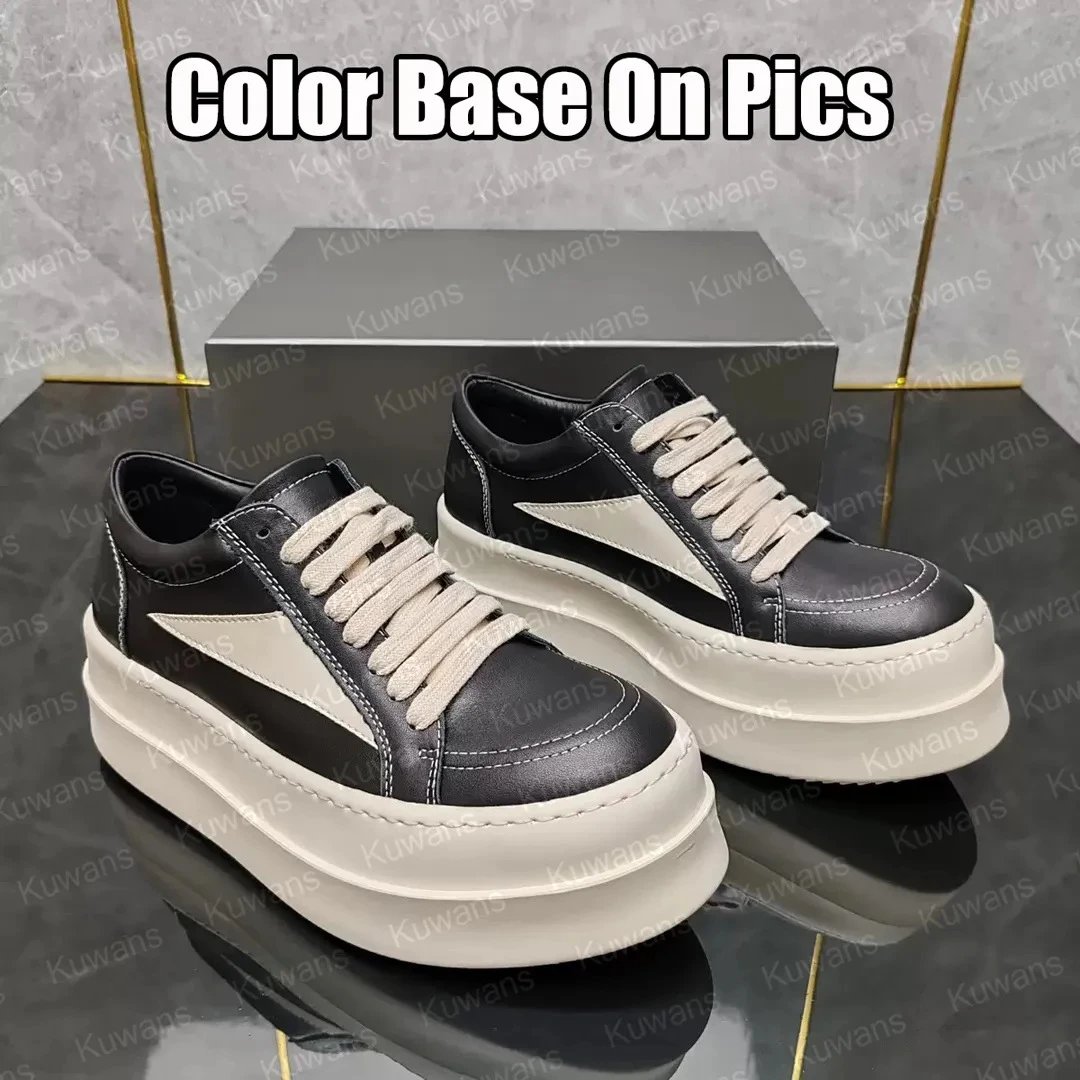 Rick Owens Geobasket Leather Platform Sneakers