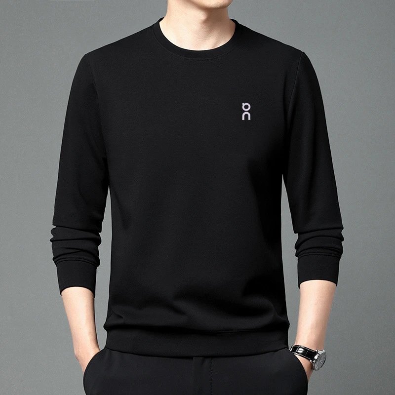 On Men's Minimalist Crewneck Sweatshirt with Small Chest Logo