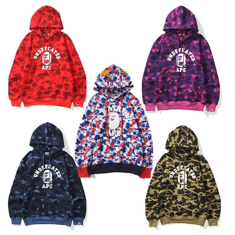 BAPE Camouflage Print Pullover Hoodie Sweatshirt