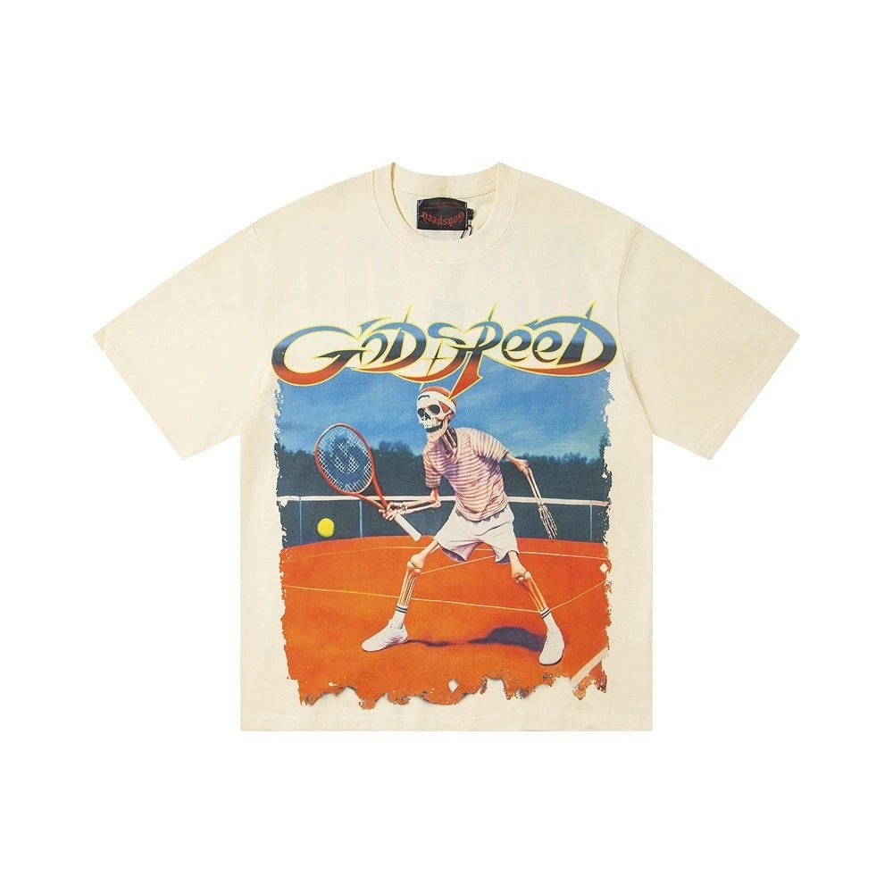 Godspeed Vintage Washed Graphic Print Short Sleeve T-Shirt
