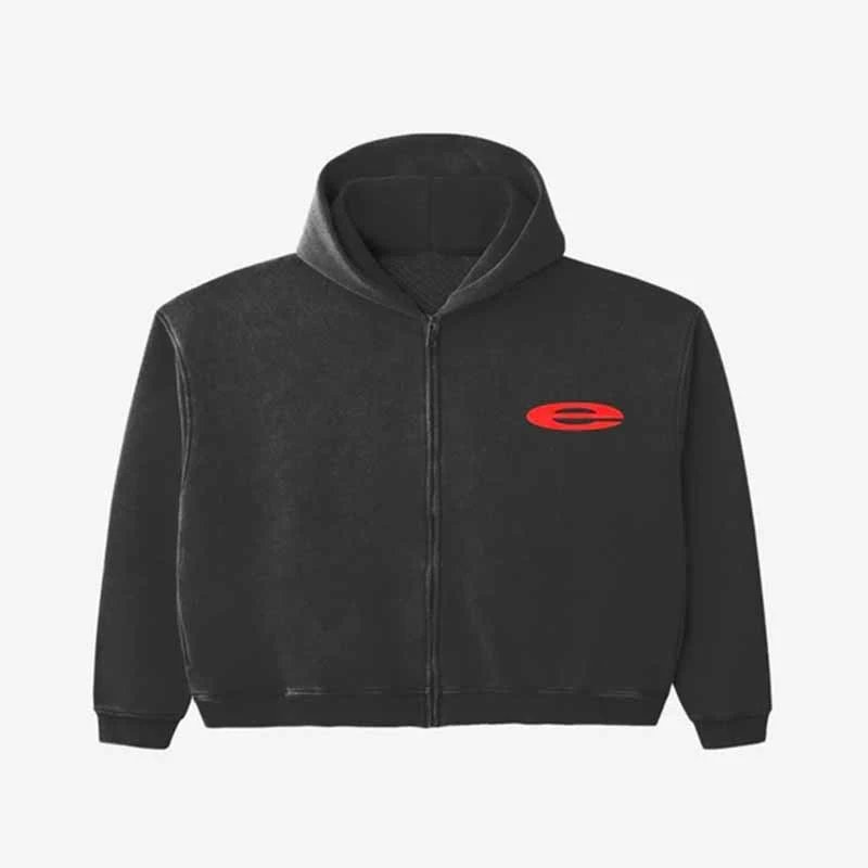 Oakley Vintage Wash Zip-Up Hoodie with Red Ellipse Logo