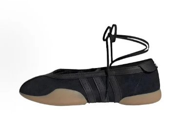 adidas Three Stripe Ballet Dance Flat with Ankle Tie