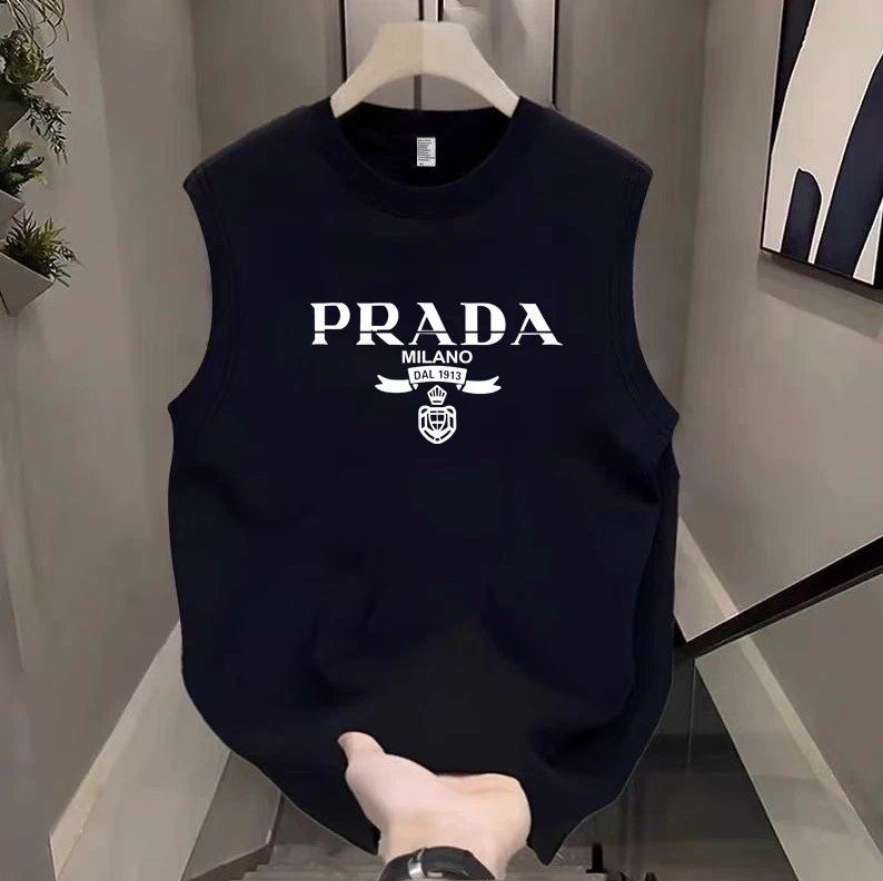 Prada Milano Dal 1913 Crest Logo Sleeveless T-Shirt