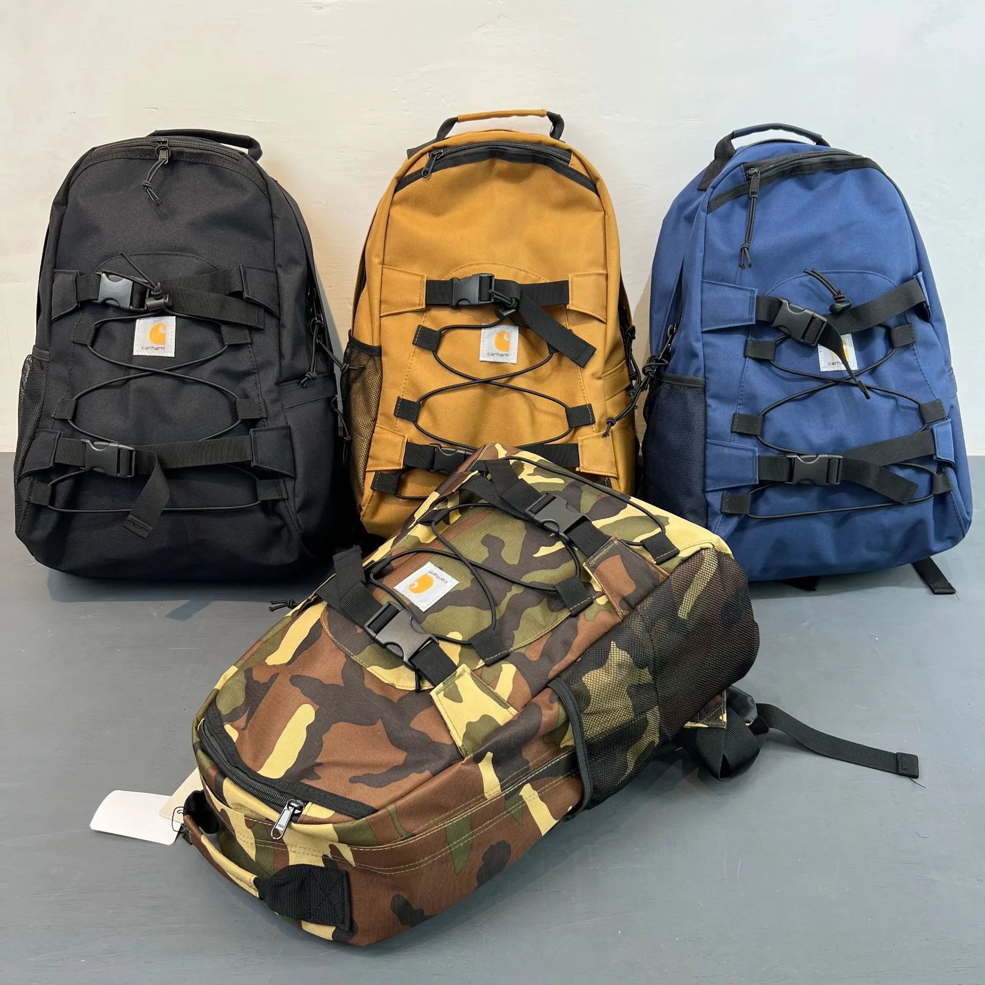 Carhartt Backpack with Front Bungee Cords and Webbing Straps