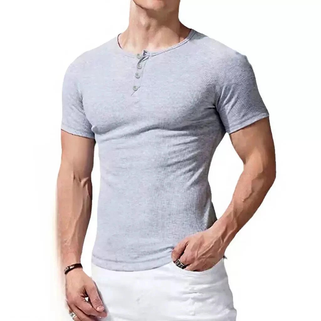 Men's Slim Fit Short Sleeve Henley T-Shirt