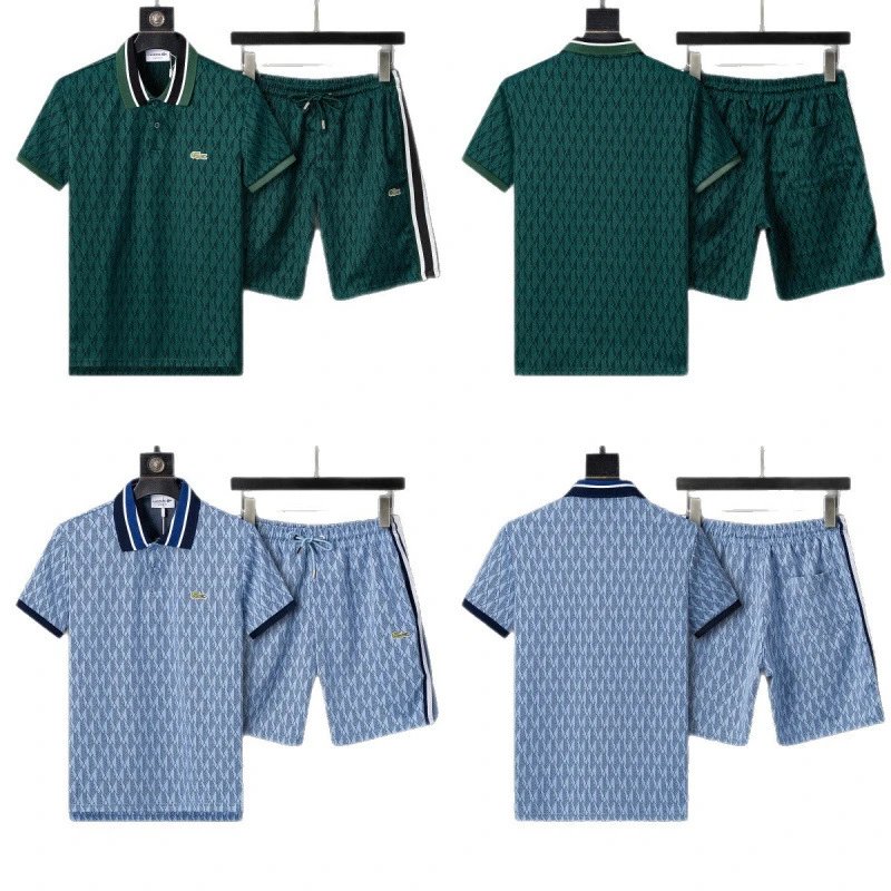Lacoste Men's Short Sleeve Polo Shirt and Shorts Two-Piece Set
