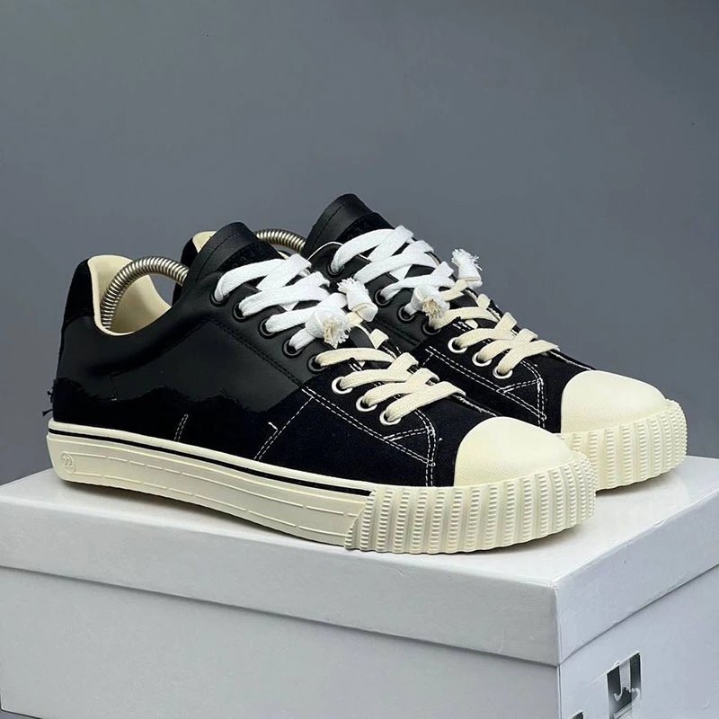 Maison Margiela Replica Low-Top Canvas and Leather Sneakers with Ribbed Toe Cap