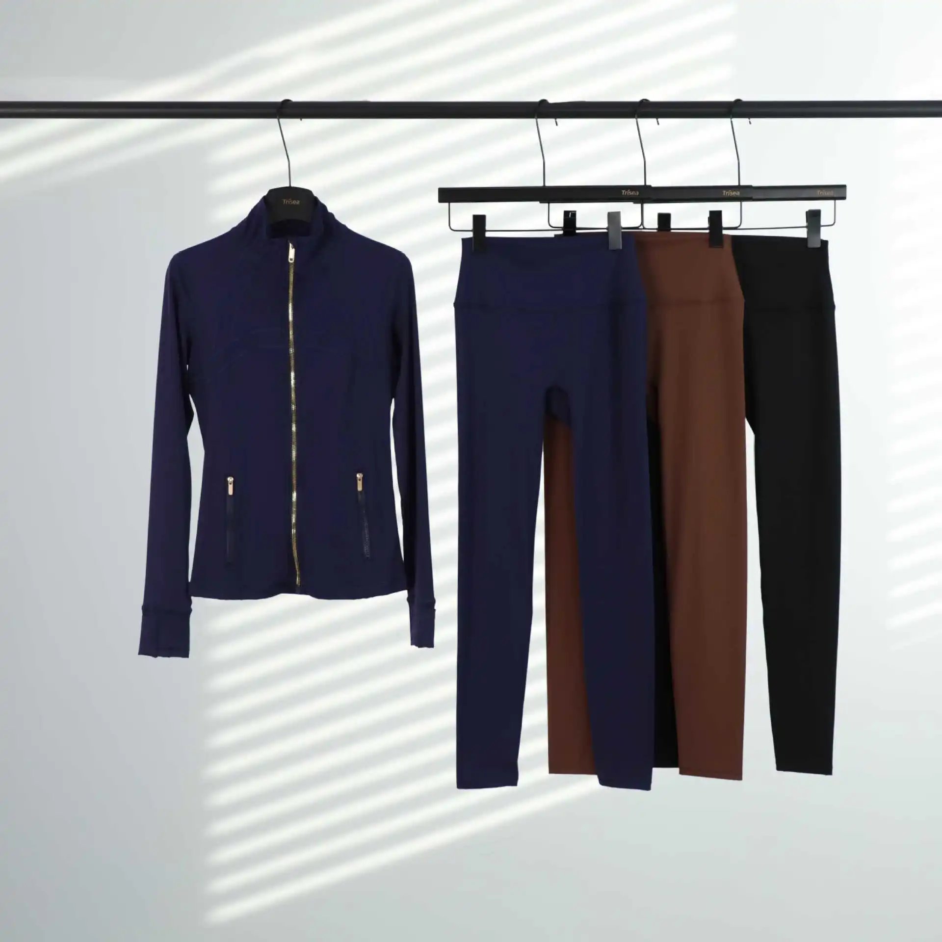 Women's Zip-Up Activewear Jacket and High-Waist Leggings Set