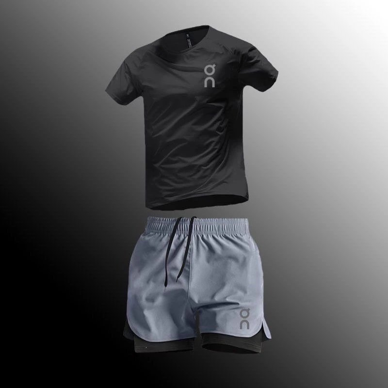 On Running Men's Performance T-Shirt and 2-in-1 Shorts Set