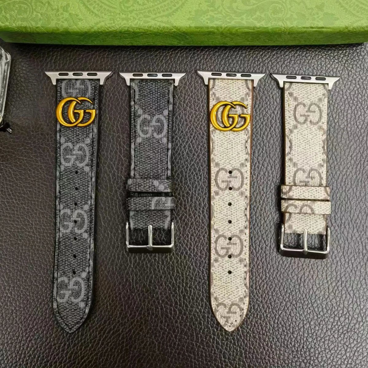 Gucci GG Monogram Leather Apple Watch Band
