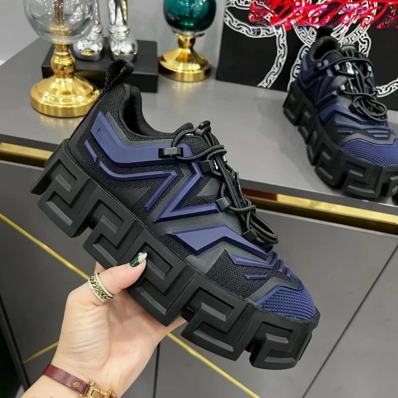 Men's Chunky Platform Sneaker with Greek Key Lug Sole