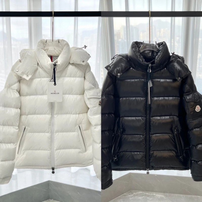 Moncler Maya Glossy White Black Puffer Jacket