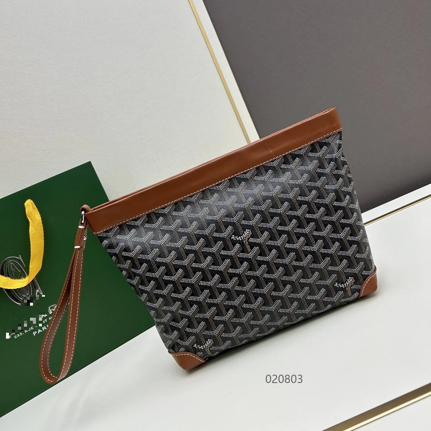 Goyard Saint Louis PM Wristlet Pouch in Goyardine Canvas