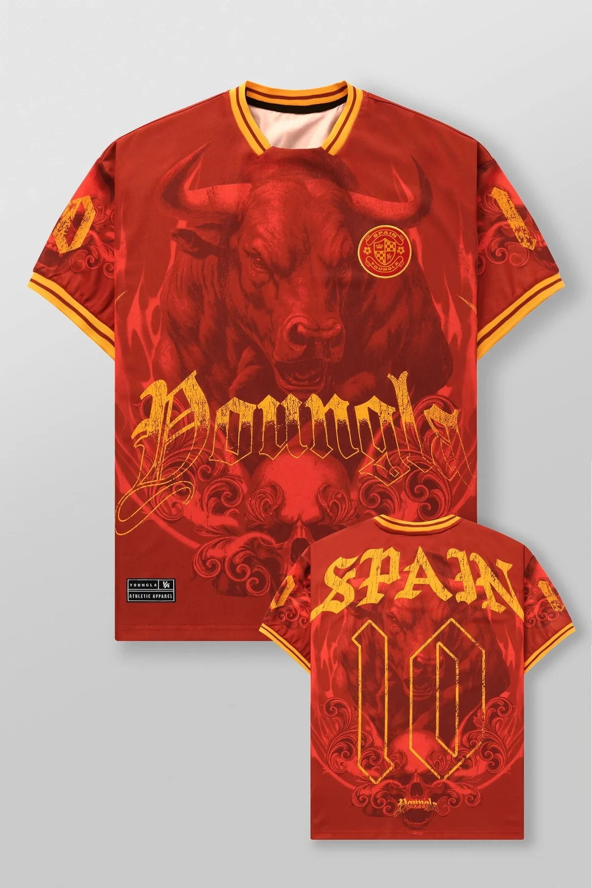 YOUNGLA Graphic Print Soccer Jersey T-Shirt