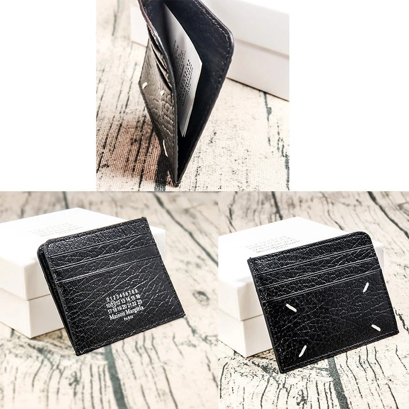 Maison Margiela Black Leather Bifold Wallet with Signature Stitching